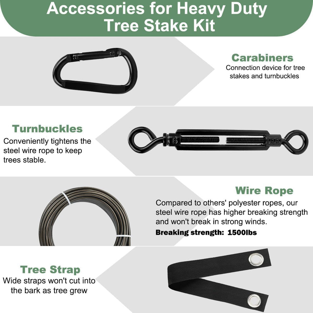 3‑Pack Heavy‑Duty Tree Stake Kit