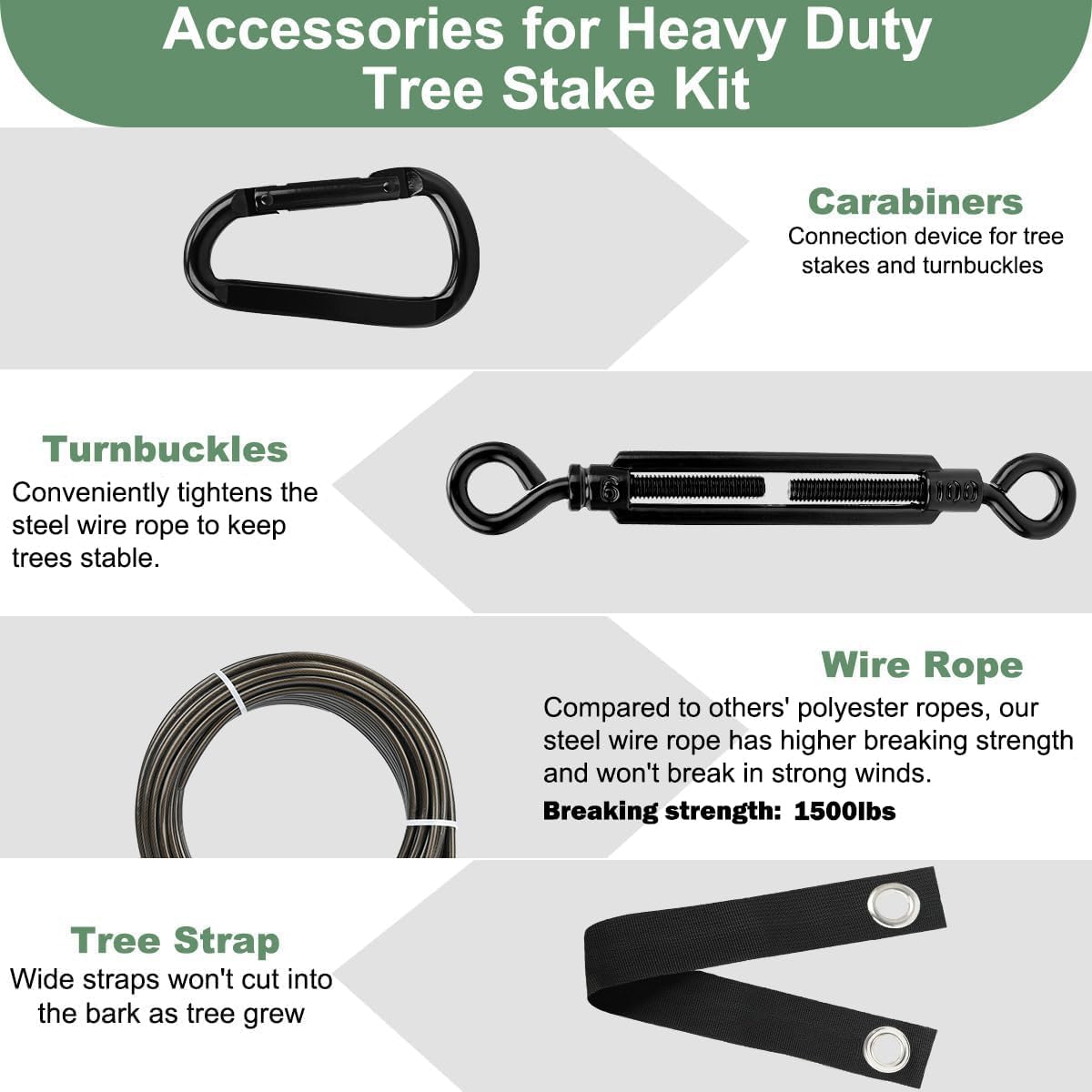 3‑Pack Heavy‑Duty Tree Stake Kit