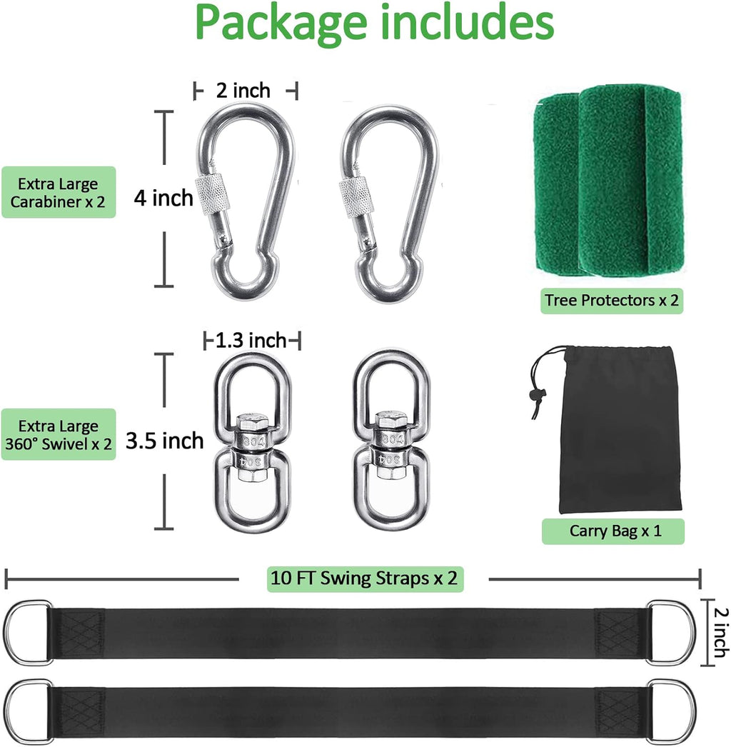 Extra Long Tree Swing Straps Kit