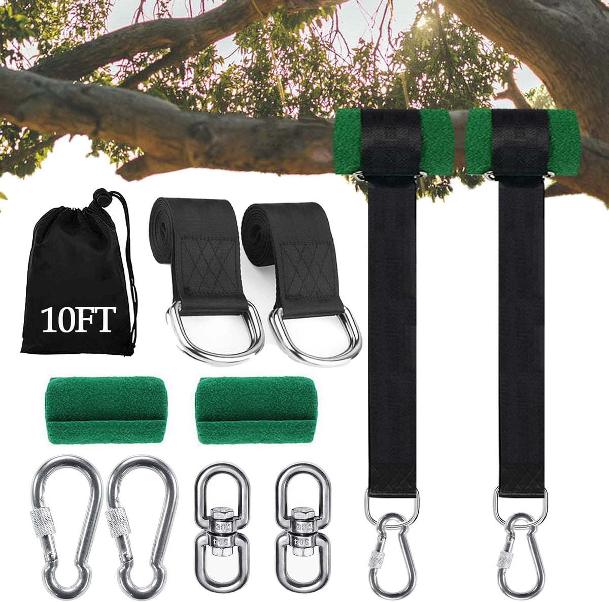Extra Long Tree Swing Straps Kit