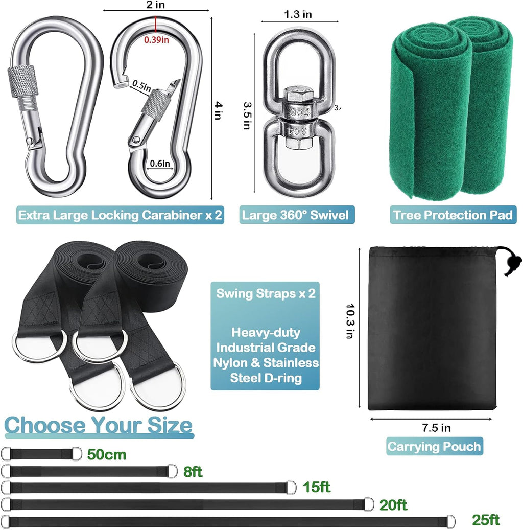 Extra Long Tree Swing Hanging Kit