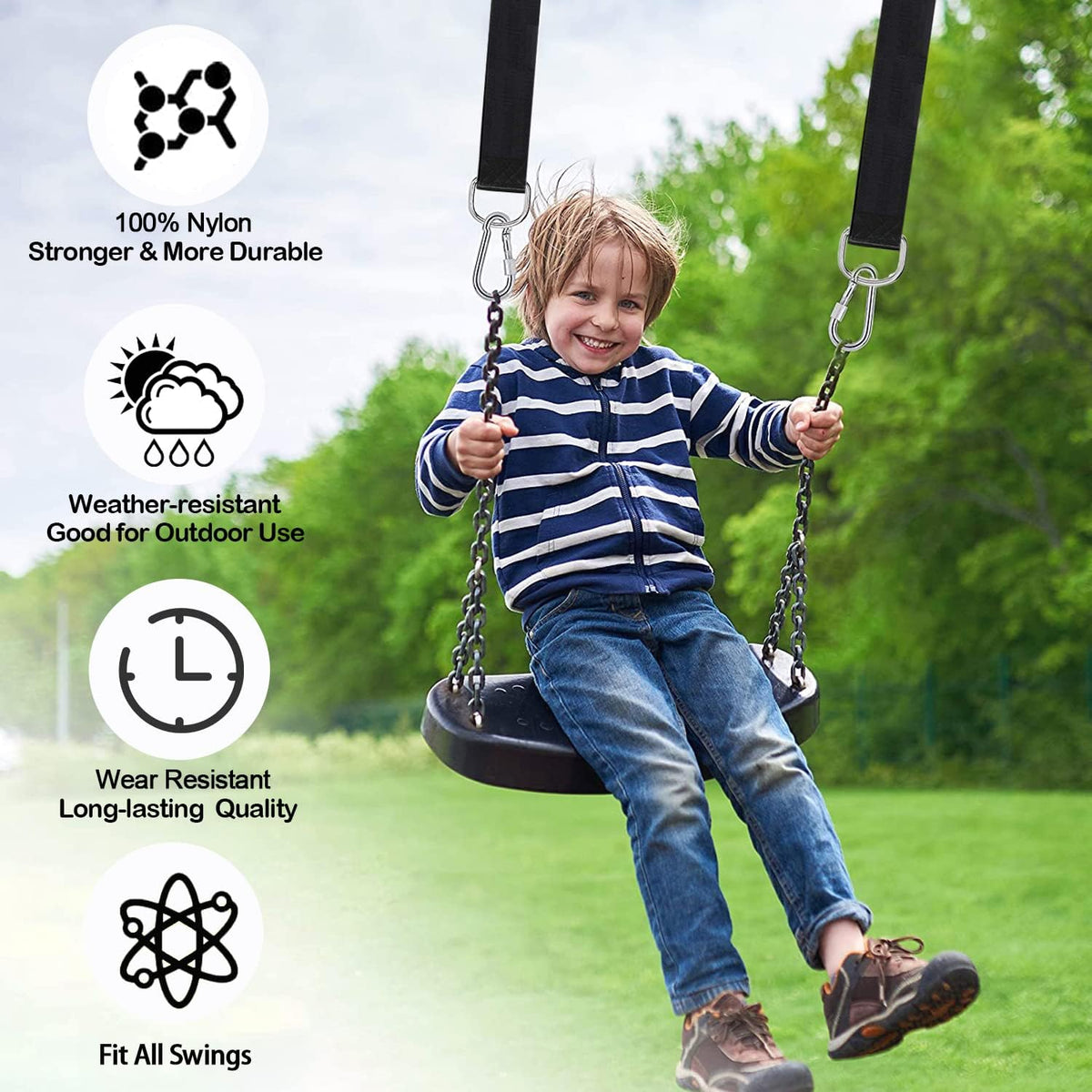 Extra Long Tree Swing Straps Kit