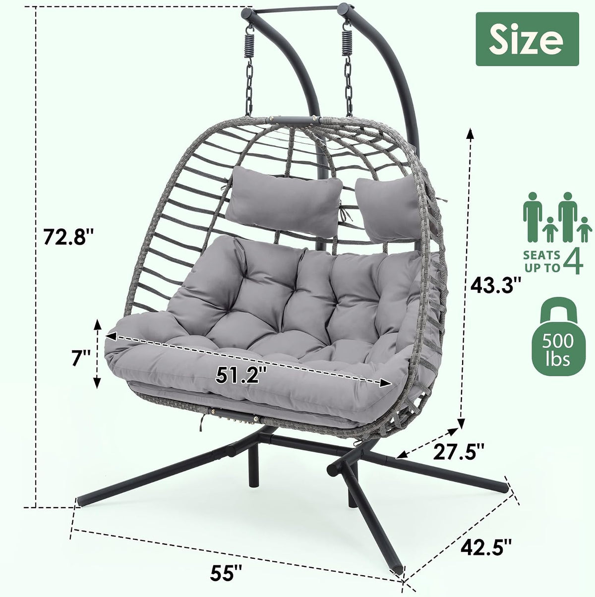 2 Per Hanging Egg Chairson