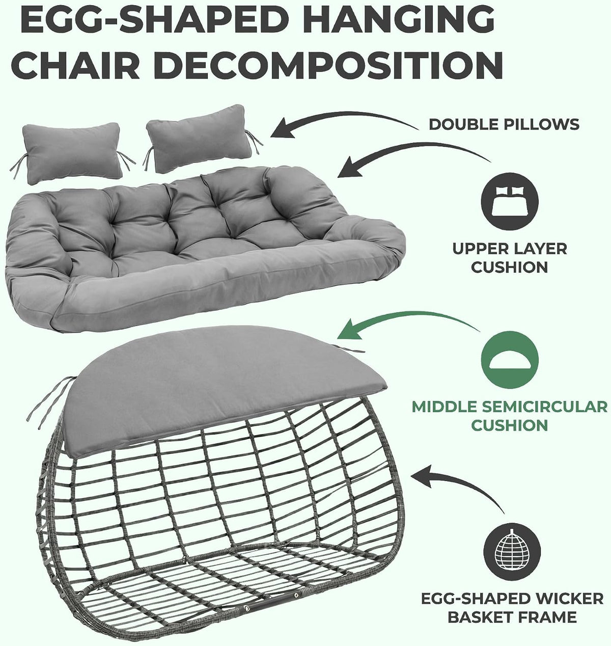 2 Per Hanging Egg Chairson