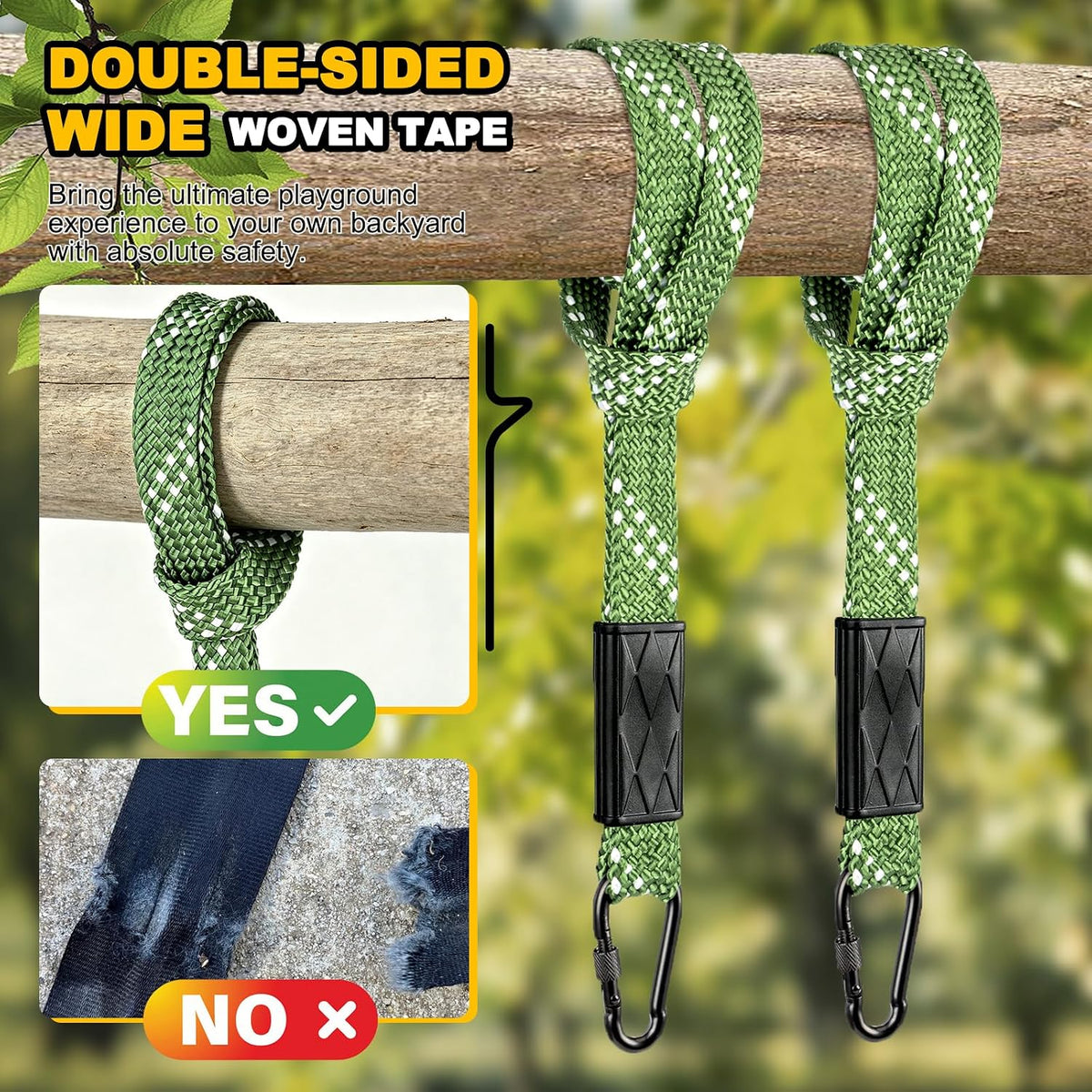 2‑Pack Nylon Tree Swing Hanging Straps