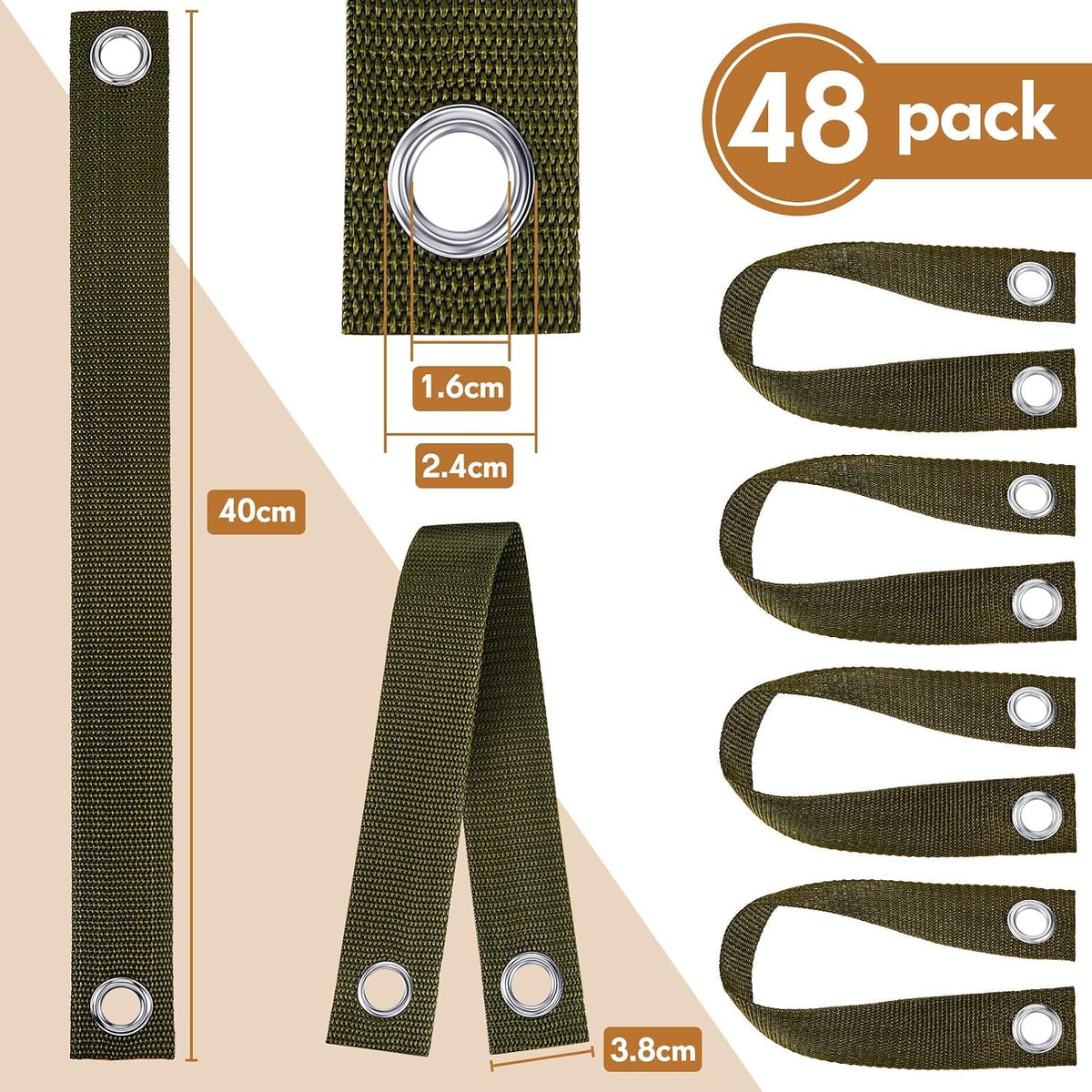 48‑Pcs Heavy‑Duty Tree Support Straps